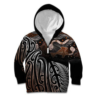 Aotearoa Maori - Australia Indigenous Kid Hoodie Koiri Whakairo Mix Aboriginal Art - Polynesian Pride