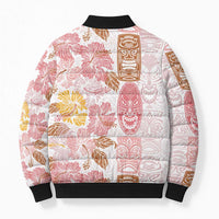 Christmas Aloha Hawaii Tiki Bomber Puffer Jacket Hibiscus Spring Colors - Polynesian Pride