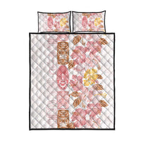 Christmas Aloha Hawaii Tiki Quilt Bed Set Hibiscus Spring Colors - Polynesian Pride