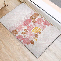 Christmas Aloha Hawaii Tiki Rubber Doormat Hibiscus Spring Colors - Polynesian Pride