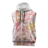 Christmas Aloha Hawaii Tiki Sleeveless Zip Hoodie Hibiscus Spring Colors - Polynesian Pride