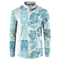 Christmas Aloha Hawaii Tiki Button Sweatshirt Hibiscus Summer Colors - Polynesian Pride