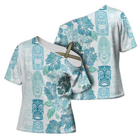 Christmas Aloha Hawaii Tiki Cross Shoulder Shirt Hibiscus Summer Colors - Polynesian Pride