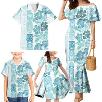 Christmas Aloha Hawaii Tiki Family Matching Mermaid Dress and Hawaiian Shirt Hibiscus Summer Colors - Polynesian Pride