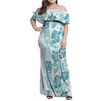 Christmas Aloha Hawaii Tiki Family Matching Off Shoulder Maxi Dress and Hawaiian Shirt Hibiscus Summer Colors - Polynesian Pride
