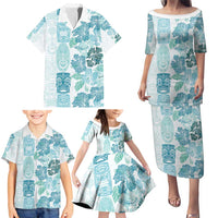 Christmas Aloha Hawaii Tiki Family Matching Puletasi and Hawaiian Shirt Hibiscus Summer Colors - Polynesian Pride