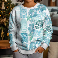 Christmas Aloha Hawaii Tiki Kid Ugly Christmas Sweater Hibiscus Summer Colors - Polynesian Pride