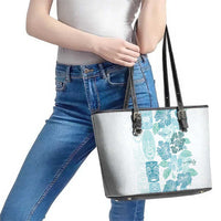 Christmas Aloha Hawaii Tiki Leather Tote Bag Hibiscus Summer Colors - Polynesian Pride