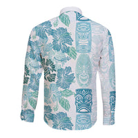 Christmas Aloha Hawaii Tiki Long Sleeve Button Shirt Hibiscus Summer Colors - Polynesian Pride