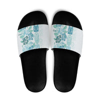 Christmas Aloha Hawaii Tiki Slide Sandals Hibiscus Summer Colors - Polynesian Pride