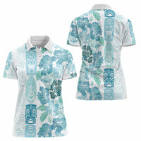 Christmas Aloha Hawaii Tiki Women Polo Shirt Hibiscus Summer Colors - Polynesian Pride