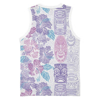 Christmas Aloha Hawaii Tiki Basketball Jersey Hibiscus Winter Colors - Polynesian Pride