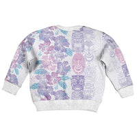 Christmas Aloha Hawaii Tiki Kid Ugly Christmas Sweater Hibiscus Winter Colors - Polynesian Pride