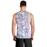 Christmas Aloha Hawaii Tiki Men Tank Top Hibiscus Winter Colors - Polynesian Pride