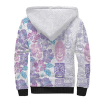 Christmas Aloha Hawaii Tiki Sherpa Hoodie Hibiscus Winter Colors - Polynesian Pride