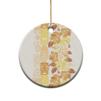 Christmas Aloha Hawaii Tiki Ceramic Ornament Hibiscus Autumn Colors - Polynesian Pride