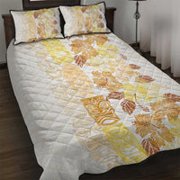Christmas Aloha Hawaii Tiki Quilt Bed Set Hibiscus Autumn Colors - Polynesian Pride