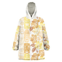 Christmas Aloha Hawaii Tiki Wearable Blanket Hoodie Hibiscus Autumn Colors - Polynesian Pride