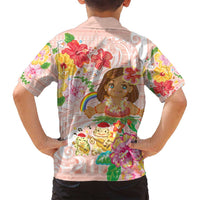 Aloha Hawaii Family Matching Off Shoulder Maxi Dress and Hawaiian Shirt Kawaii Mele Kalikimaka - Pastel Fever LT7 - Polynesian Pride