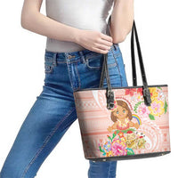 Aloha Hawaii Leather Tote Bag Kawaii Mele Kalikimaka - Pastel Fever