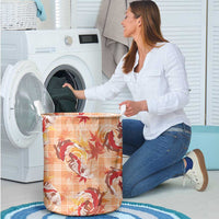 Orange Palaka Hawaii Aloha Laundry Basket Koi Pond Mix Japanese Maple - Polynesian Pride