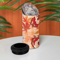 Orange Palaka Hawaii Aloha 4 in 1 Can Cooler Tumbler Koi Pond Mix Japanese Maple - Polynesian Pride