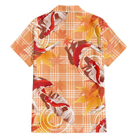 Orange Palaka Hawaii Aloha Family Matching Long Sleeve Bodycon Dress and Hawaiian Shirt Koi Pond Mix Japanese Maple LT7 - Polynesian Pride