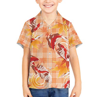 Orange Palaka Hawaii Aloha Family Matching Tank Maxi Dress and Hawaiian Shirt Koi Pond Mix Japanese Maple LT7 - Polynesian Pride