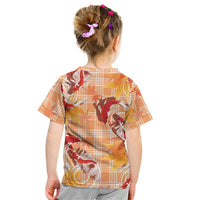 Orange Palaka Hawaii Aloha Kid T Shirt Koi Pond Mix Japanese Maple - Polynesian Pride