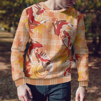 Orange Palaka Hawaii Aloha Ugly Christmas Sweater Koi Pond Mix Japanese Maple - Polynesian Pride