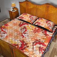 Orange Palaka Hawaii Aloha Quilt Bed Set Koi Pond Mix Japanese Maple - Polynesian Pride