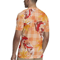 Orange Palaka Hawaii Aloha Rugby Jersey Koi Pond Mix Japanese Maple LT7 - Polynesian Pride