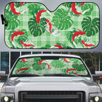 Lime Palaka Hawaii Aloha Auto Sun Shade Koi Pond Mix Monstera - Polynesian Pride