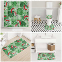 Lime Palaka Hawaii Aloha Bathroom Set Koi Pond Mix Monstera - Polynesian Pride
