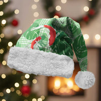 Lime Palaka Hawaii Aloha Christmas Santa Hat Koi Pond Mix Monstera - Polynesian Pride