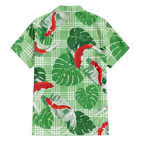 Lime Palaka Hawaii Aloha Family Matching Puletasi and Hawaiian Shirt Koi Pond Mix Monstera LT7 - Polynesian Pride