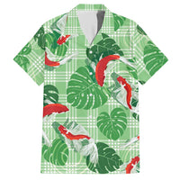Lime Palaka Hawaii Aloha Hawaiian Shirt Koi Pond Mix Monstera - Polynesian Pride