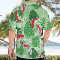 Lime Palaka Hawaii Aloha Hawaiian Shirt Koi Pond Mix Monstera - Polynesian Pride