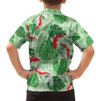 Lime Palaka Hawaii Aloha Hawaiian Shirt Koi Pond Mix Monstera - Polynesian Pride