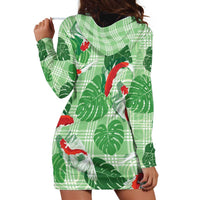 Lime Palaka Hawaii Aloha Hoodie Dress Koi Pond Mix Monstera - Polynesian Pride