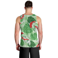 Lime Palaka Hawaii Aloha Men Tank Top Koi Pond Mix Monstera - Polynesian Pride