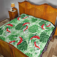 Lime Palaka Hawaii Aloha Quilt Koi Pond Mix Monstera - Polynesian Pride