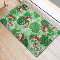 Lime Palaka Hawaii Aloha Rubber Doormat Koi Pond Mix Monstera - Polynesian Pride