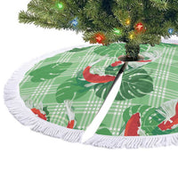 Lime Palaka Hawaii Aloha Tree Skirt Koi Pond Mix Monstera - Polynesian Pride