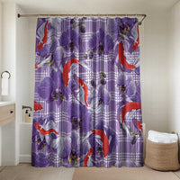 Lavender Palaka Hawaii Aloha Bathroom Set Koi Pond Mix Orchids - Polynesian Pride