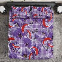 Lavender Palaka Hawaii Aloha Bedding Set Koi Pond Mix Orchids - Polynesian Pride