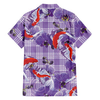 Lavender Palaka Hawaii Aloha Family Matching Summer Maxi Dress and Hawaiian Shirt Koi Pond Mix Orchids - Polynesian Pride