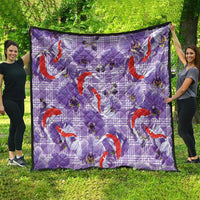 Lavender Palaka Hawaii Aloha Quilt Koi Pond Mix Orchids - Polynesian Pride