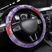 Lavender Palaka Hawaii Aloha Steering Wheel Cover Koi Pond Mix Orchids - Polynesian Pride