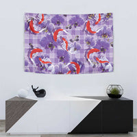 Lavender Palaka Hawaii Aloha Tapestry Koi Pond Mix Orchids - Polynesian Pride